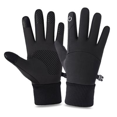 Winterhandschuhe Winddicht Touchscreen Rutschfest Schwarz Warme Handschuhe für Herren Damen Laufen Wandern