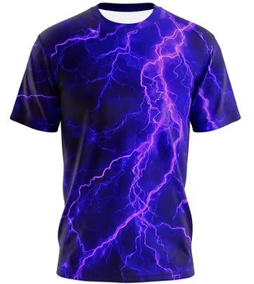 Herren T-Shirt mit 3D-Blitzmuster Sommer kurzärmelig lässig Rundhals atmungsaktiv Streetwear personalisiertes Oberteil