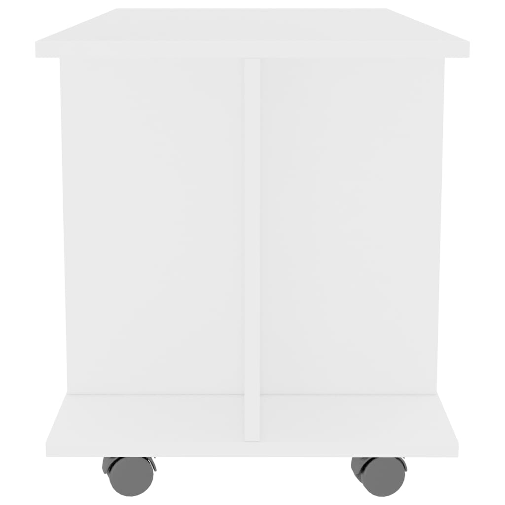 Mobile TV con Ruote Bianco 80 x 40 x 45 cm Legno Ingegnerizzato