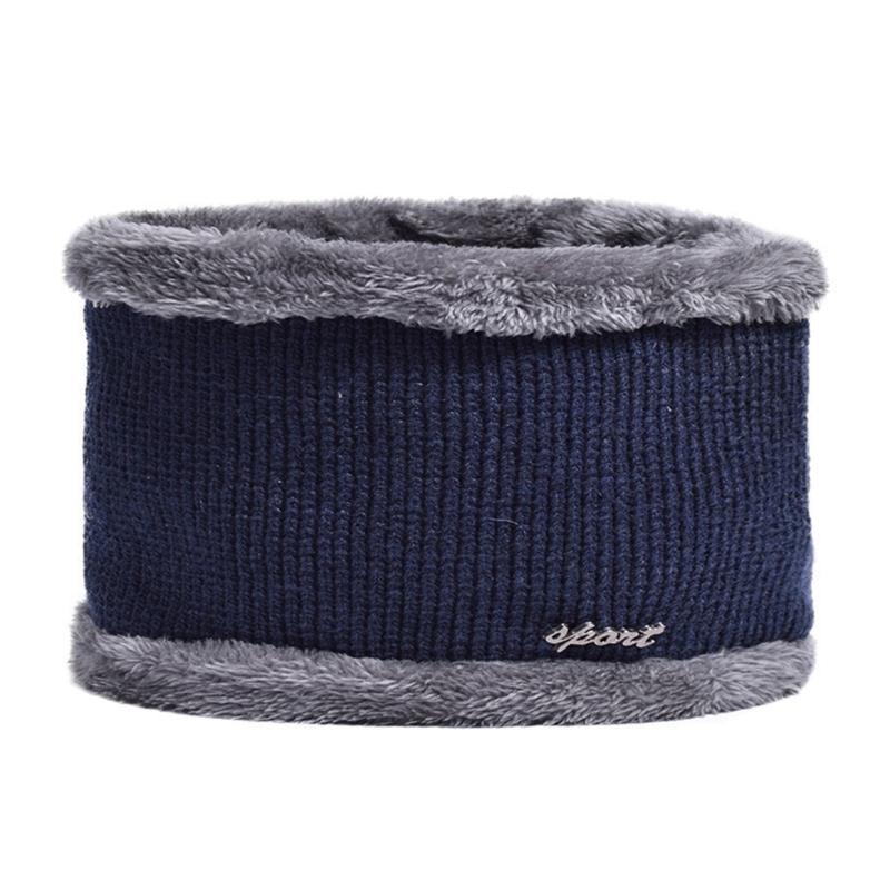 

Winter Hat And Scarf Set Acrylic Cold Weather Accessory For Men Women Kids темно-синий