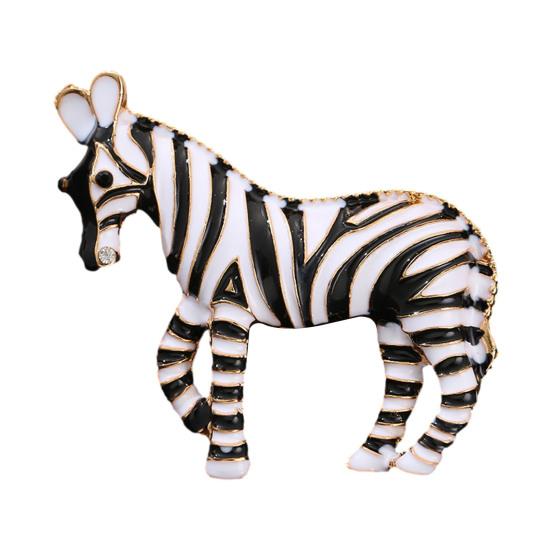 Brooch Pin Horse Design Enamel Pin with Imitation Crystals Enamel Faux Pearls Fairy Tale Brooch Artistic Accessories