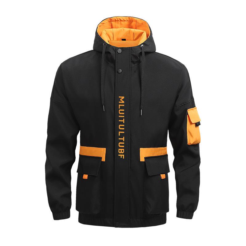 Men's Hong Kong Style Loose Casual Baseball Jacket - Spring/Autumn, Oversized Functional Workwear