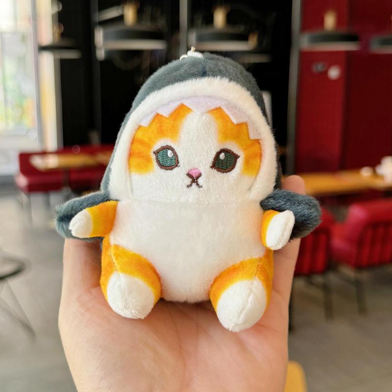 Mofusand Shark Cat Plush Keychain With Keyring For Bag Decor And Collectors Gift