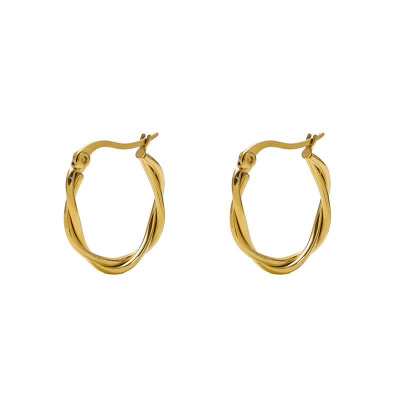 Stylish Geometric Twist Earrings, Simple Stainless Steel Earrings, Personalized Trendy Fashion Earrings