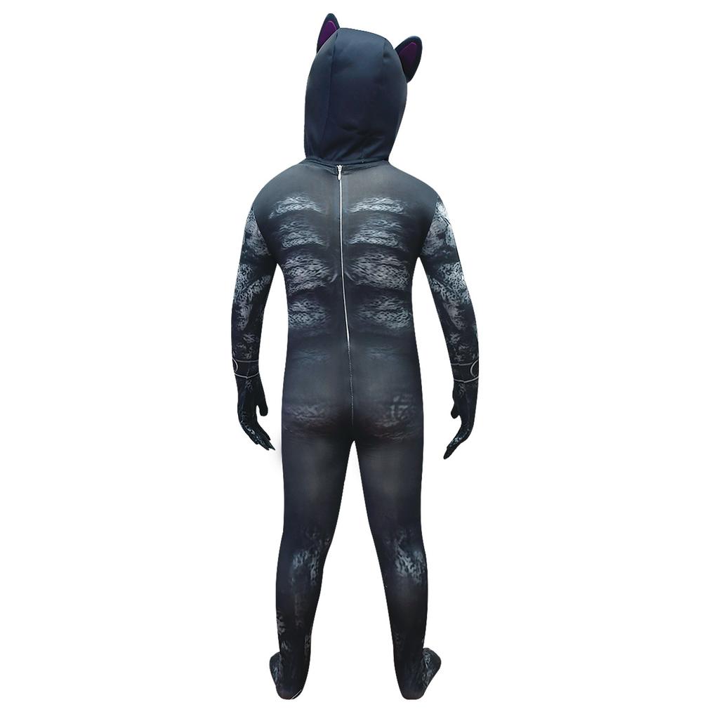 Fantasia Halloween Costume For Kid Anime Black Cat Cosplay Boy Girl Bodysuit Jumpsuit Cartoon Disfrace Carnival Party Clothing
