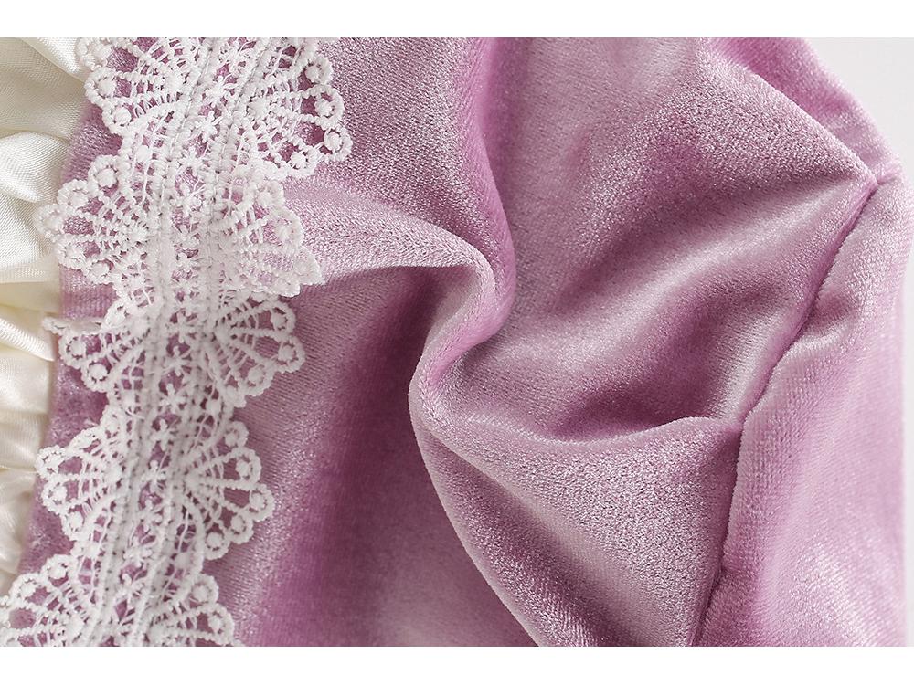 Elegant Purple Velvet Hat with Lace for Baby Girls - Autumn/Winter Infant Lolita Court Style