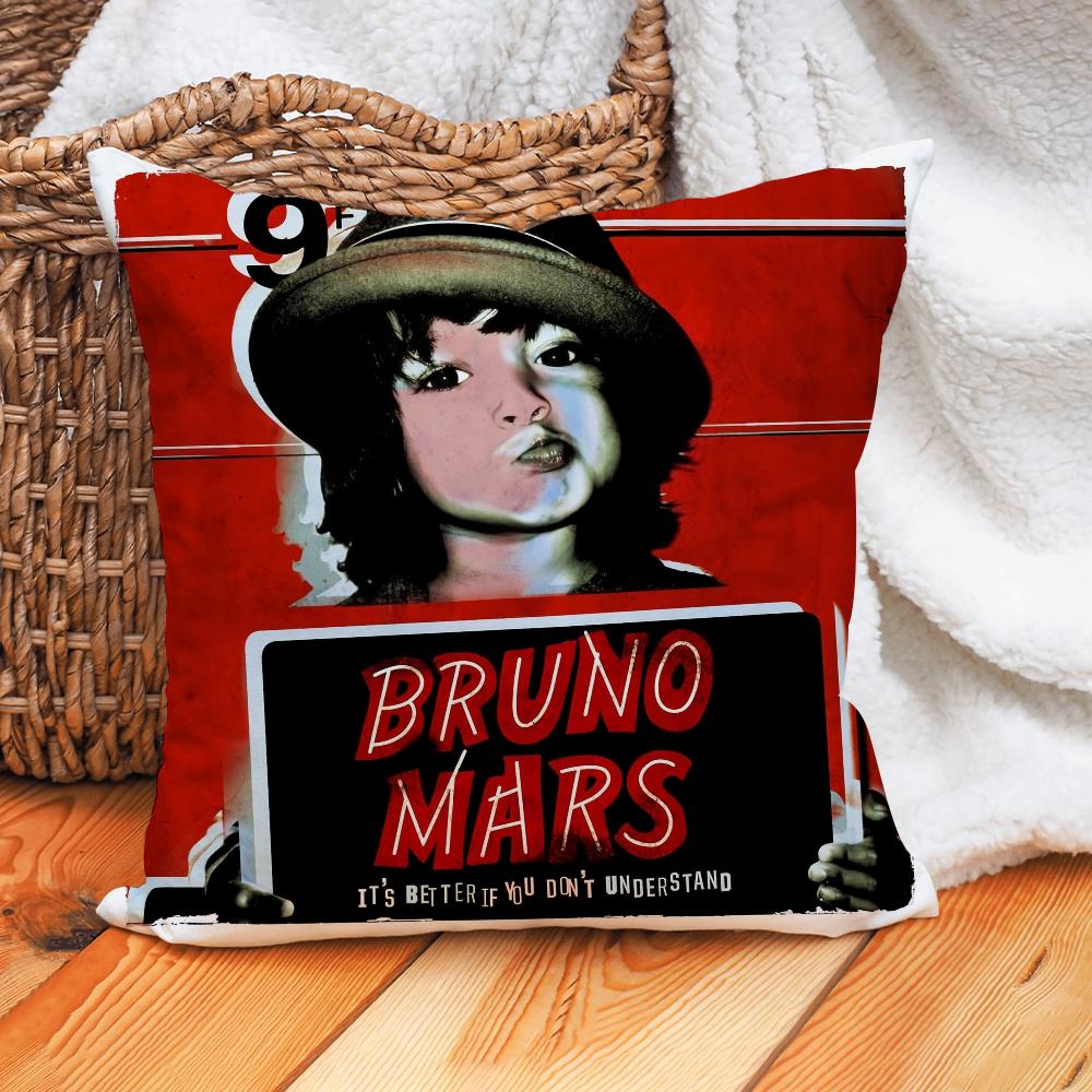 Singer Bruno Mars Pillow Case Home Decoration Cushion Cover Suitable For Office Sofa Bedroom Car