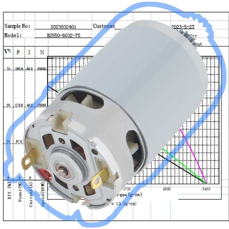 strong  12 Teeth Metal Gear Motor High Torque Designs Electric Drill Replacement Motor Easy to Carry for Power Tool