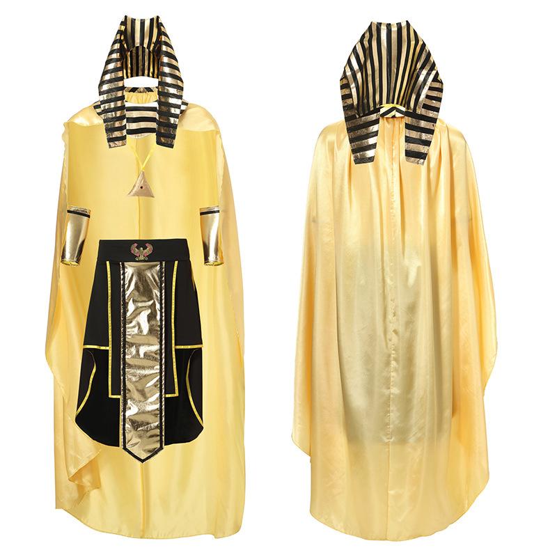 Egyptian Pharaoh Cosplay Costume Set Halloween Outfit Stage Props Performance