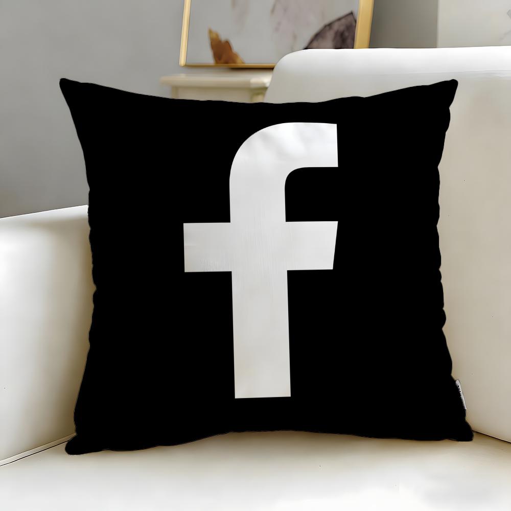 Popular Social Platform Facebook Cushion Cover Soft & Easy-Wash Pillow Case – Versatile for Couch, Bed, Travel and Office