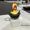 Funny Chicken Frog Keyboard Fidget Toys Keychain Finger Button Clicker Decompression Toys With Colorful Lights Rechargeable Toy