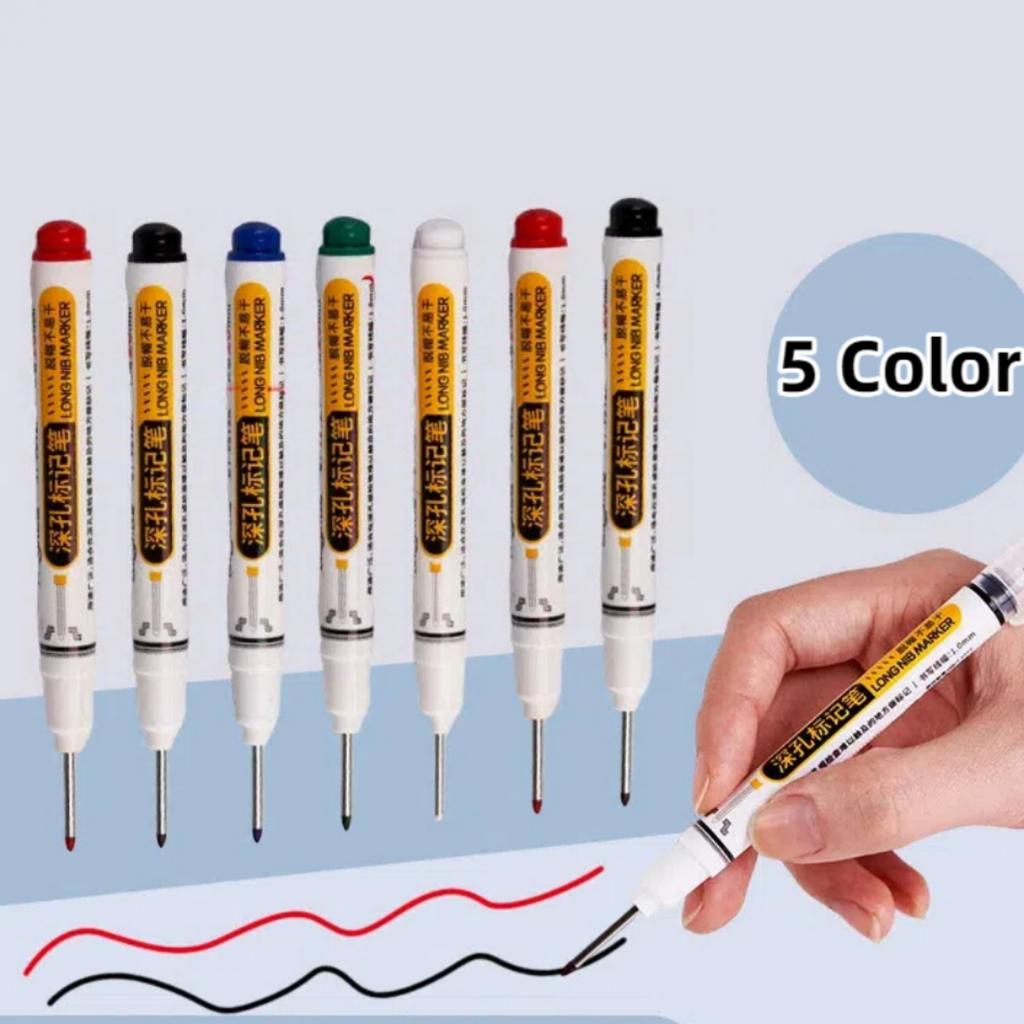 5 ks 20mm permanentní fix s extra dlouhým hrotem - Rychleschnoucí průmyslový popisovač na bázi oleje pro dlaždice, dřevo a kov, Velkokapacitní psací nástroj odolný proti vyblednutí