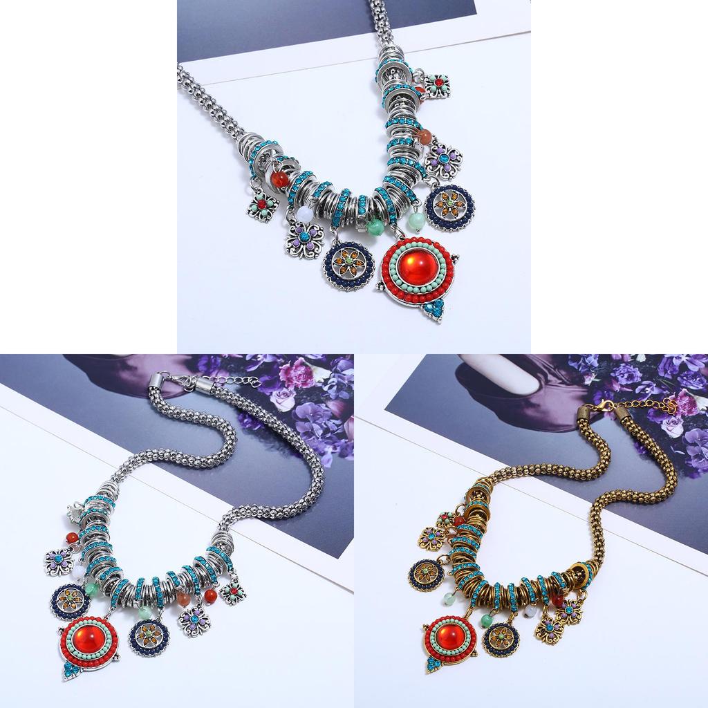 Fashion Alloy Geometric Short Necklace For Women With Silver Finish For Casual Wear