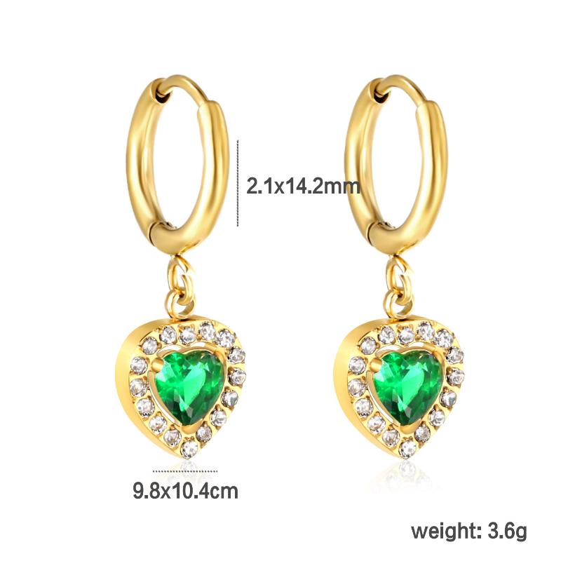 Clearly Colored Cubic Zirconia Drop Earrings For Woman Dancing Party Accessories Luxury Shiny Zircon Geometric Clip
