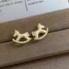 New Minimalist Fashion Little Pony Stud Earrings for Women Girl Gold Silver Color Cartoon Animal Earring Trend Jewelry