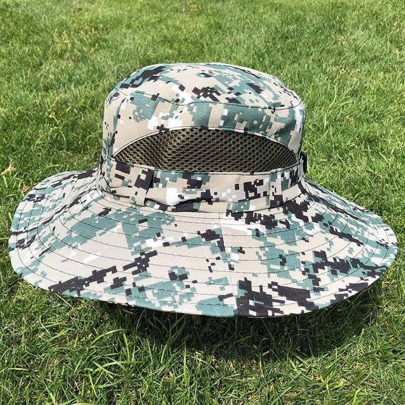 Fisherman's Hat Men's Summer Sun Hat Camouflage Fishing Sun Hat Outdoor Breathable Grass Hat Men's Sun Hat