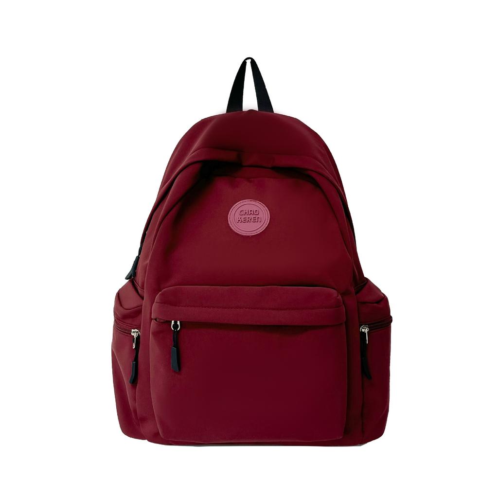 Solid Color Versatile Backpack for Travel Large Capacity Schoolbag for Junior and Senior High School Students Casual Backpack