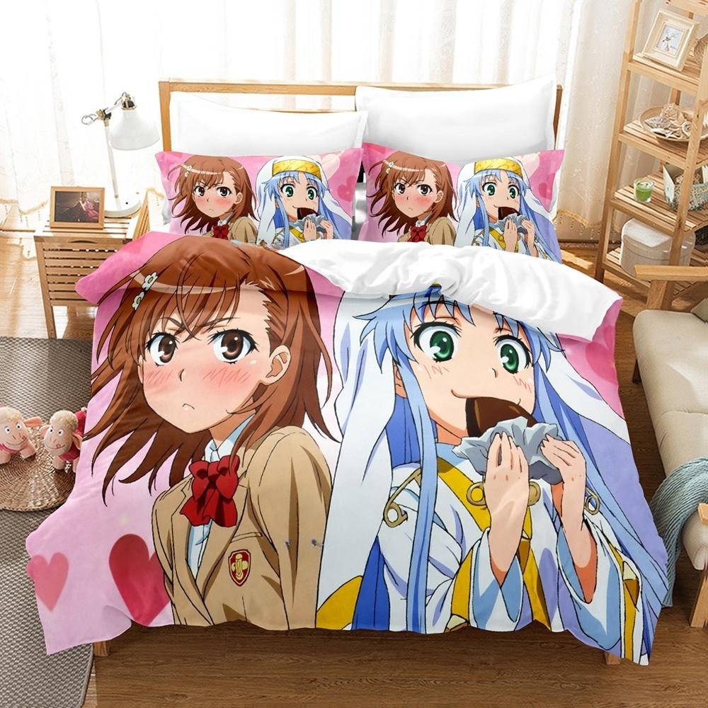 3D Printed Anime A Certain Magical Index Bedding Set Single Twin Full Queen King Size Bed Set Adult Kid Bedroom Duvetcover Sets