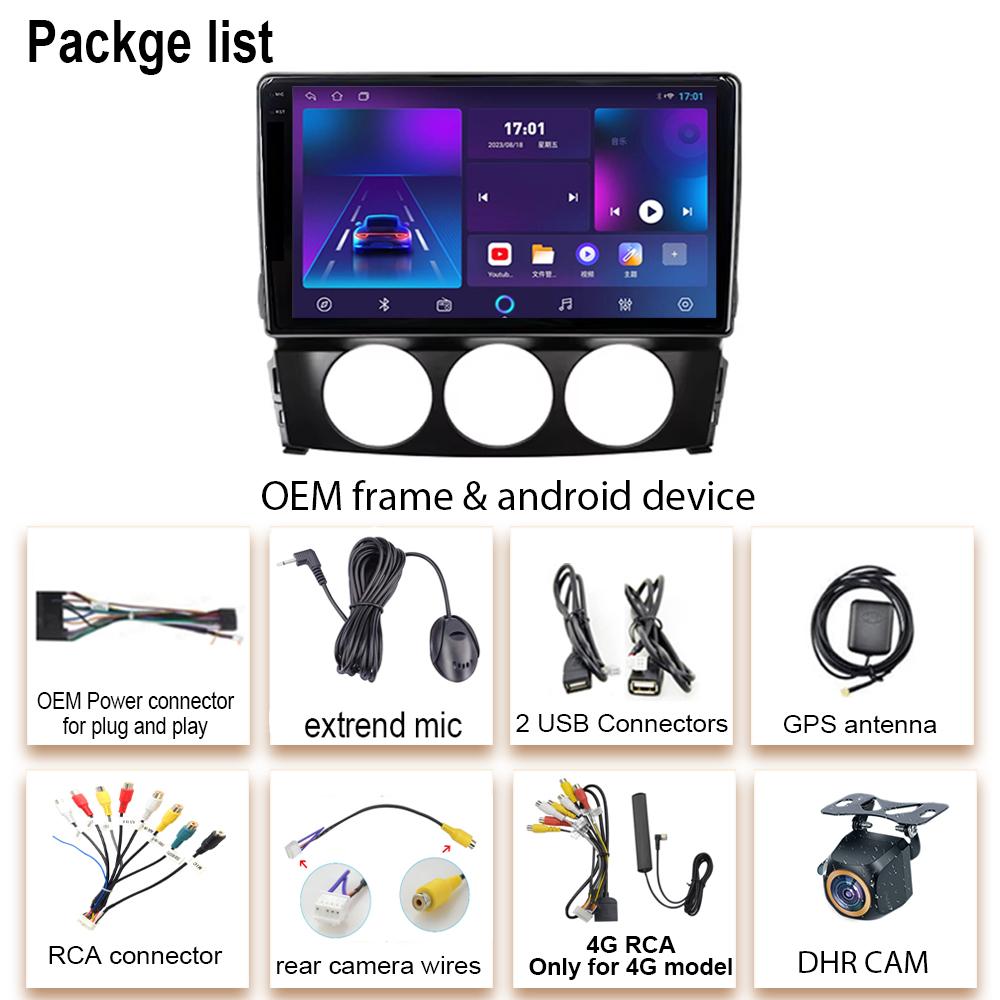 Car Android For Mazda Mx-5 2009-2013 2 Din Multimedia Video Player Carplay GPS Navigation Bluetooth 8 Core 9 Inch 5G