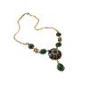 Silver needle with diamonds medieval flower earrings necklace retro high-end collarbone chain niche fashion temperament jewelry