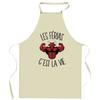 Kitchen Apron - That's Life (holidays) - Resistant Cotton - Breton Print - Adjustable Ties