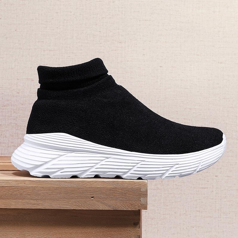 

Walk more high-top shoes men s autumn socks shoes lightweight super fairy soft sole one-pedal height-increasing sports and leisure shoes 45