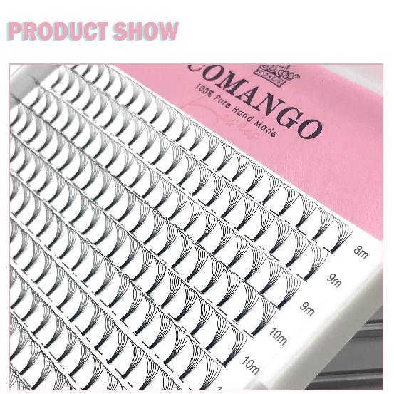 CoMango Eyelash Extension Premade Lash 320fans 3D/4D/5D/6D/8D/10D Short Stem Russian Volume Fan Lashes Extension