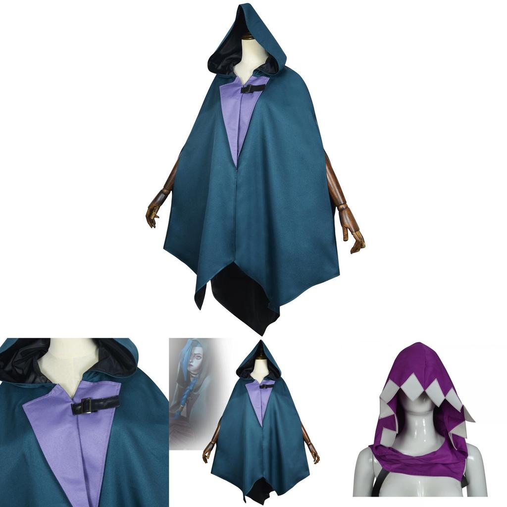 Arcane League Of Legends Jinx Cosplay Cloak With Polyester Fabric For Halloween And Role Play