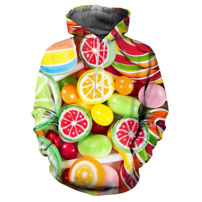 Funny Colorful Candy 3D Printed Fudge Men's Hoodie Personality Pullovers Fashion Long Sleeves Women Hoodie Street Sweatshirt