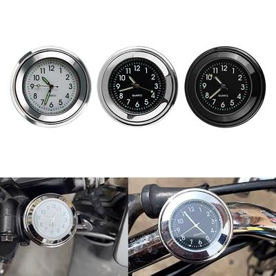Motosiklet Gidona Monte Saat Işıklı Saat Termometre Sıcaklık Ölçer Motosiklet Saati Evrensel 22-25mm Su Geçirmez Motosiklet Aksesuarları