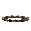 Matte Black Onyx Coconut Shell Beaded Bracelet – Hematite Accent Minimalist Protection Jewelry, Grounding Gift for Men Women