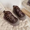 Winter Mid-cut Cotton Shoes for Children, Plus Velvet Soft-soled Casual Shoes for Boys and Girls, Velcro Cotton Shoes