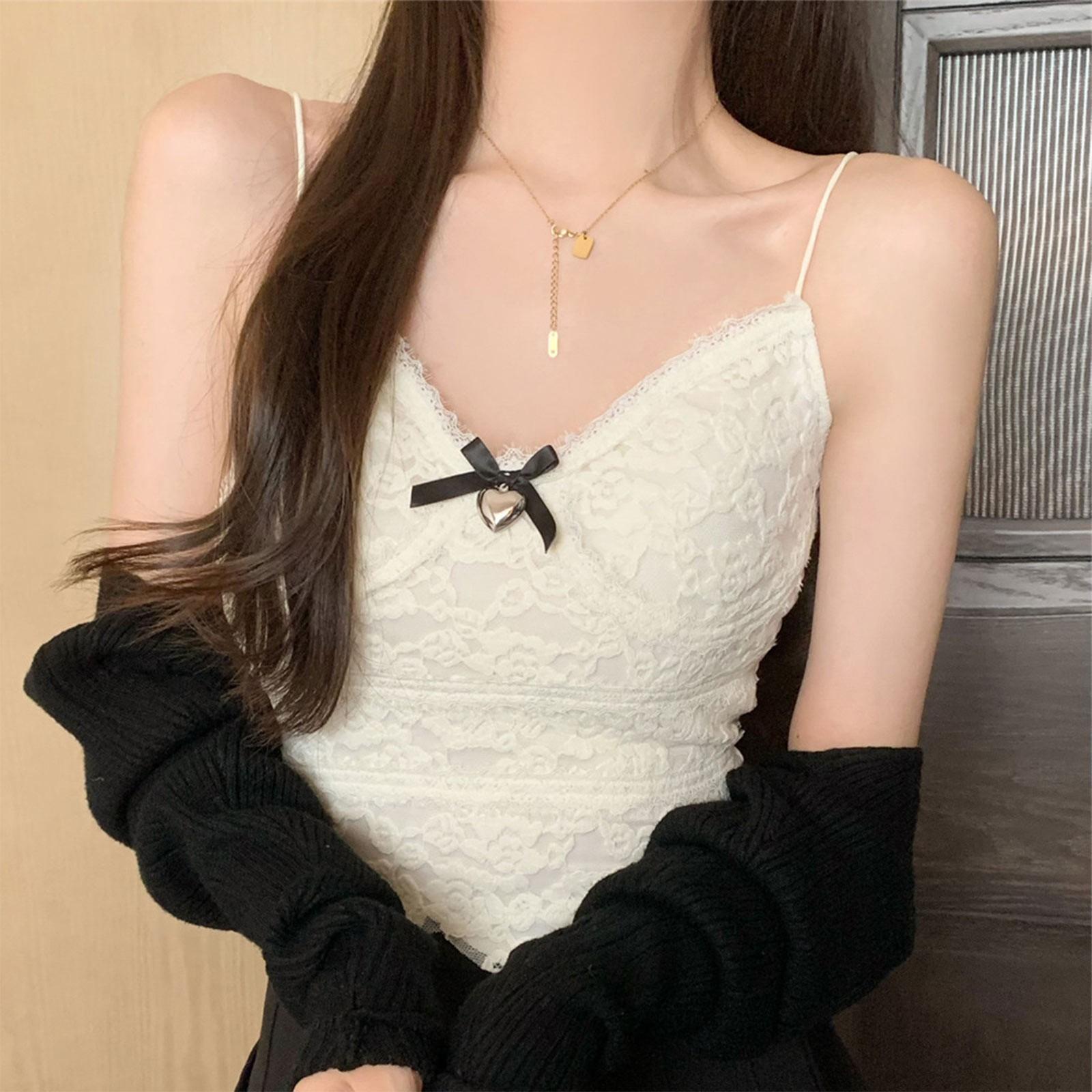 

Женский однотонный кружевной топ без рукавов с пупком One Size бежевый