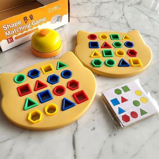 1 Set Geometry Shape Matching Game Toddlers Boys Girls Logic Focus Training Color Shape Learning Educational Toy Multi-player Interactive Puzzle Board