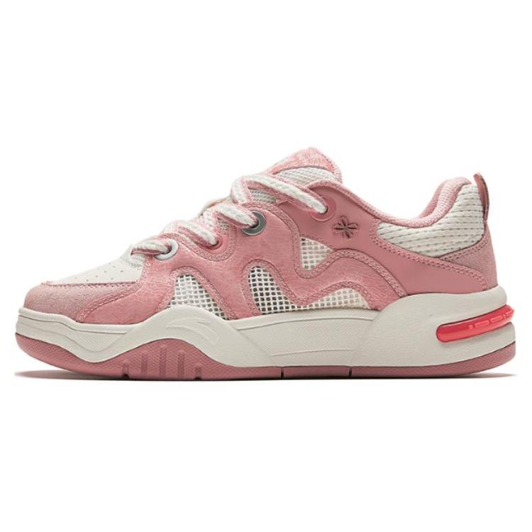 

New Anta Life Collection Durable Breathable Low Top Skateboard Shoes Women s Pink Beige 122428061-2 36