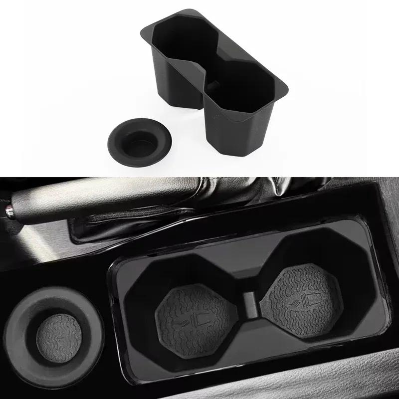 Cup Holder Storage Tray Shock-Absorbing TPE Tidying Car Accessories Black Suitable for Mitsubishi Triton L200 2024 2025