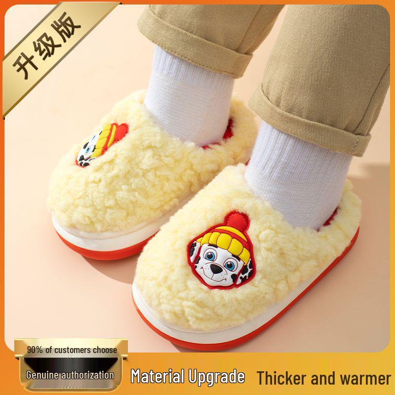 Paw Patrol Kinder rutschfeste Winter-Fellhausschuhe - Warm Baumwolle für Jungen & Mädchen
