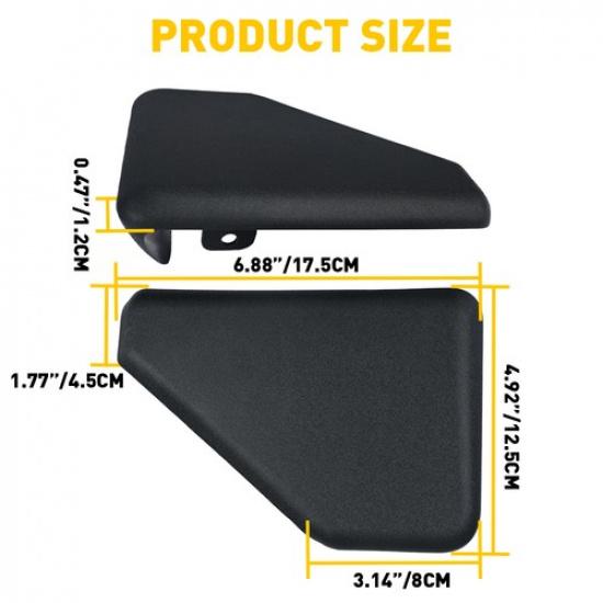 Left Driver Running Side Board Rear End Cap Fits For 2015- Ford F150 Black