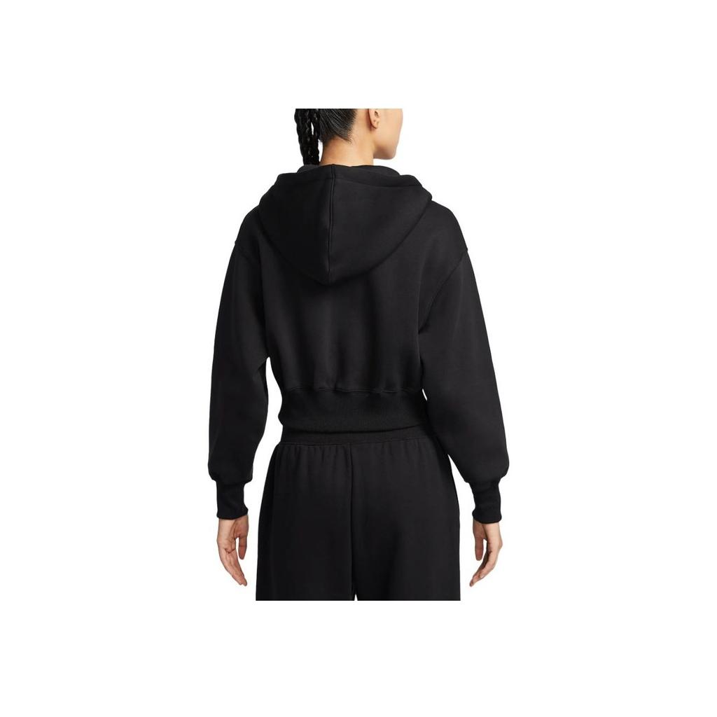 Nike Loose Short Hooded Zip Long Sleeve Jacket Women Jackets Black HJ0941-010
