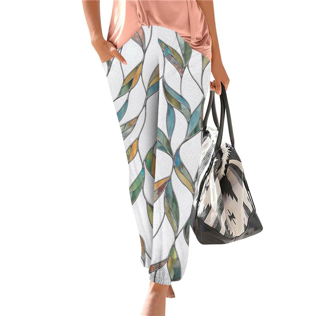 Women's Casual Fashion Print Straight Leg Pants Pants With Pockets