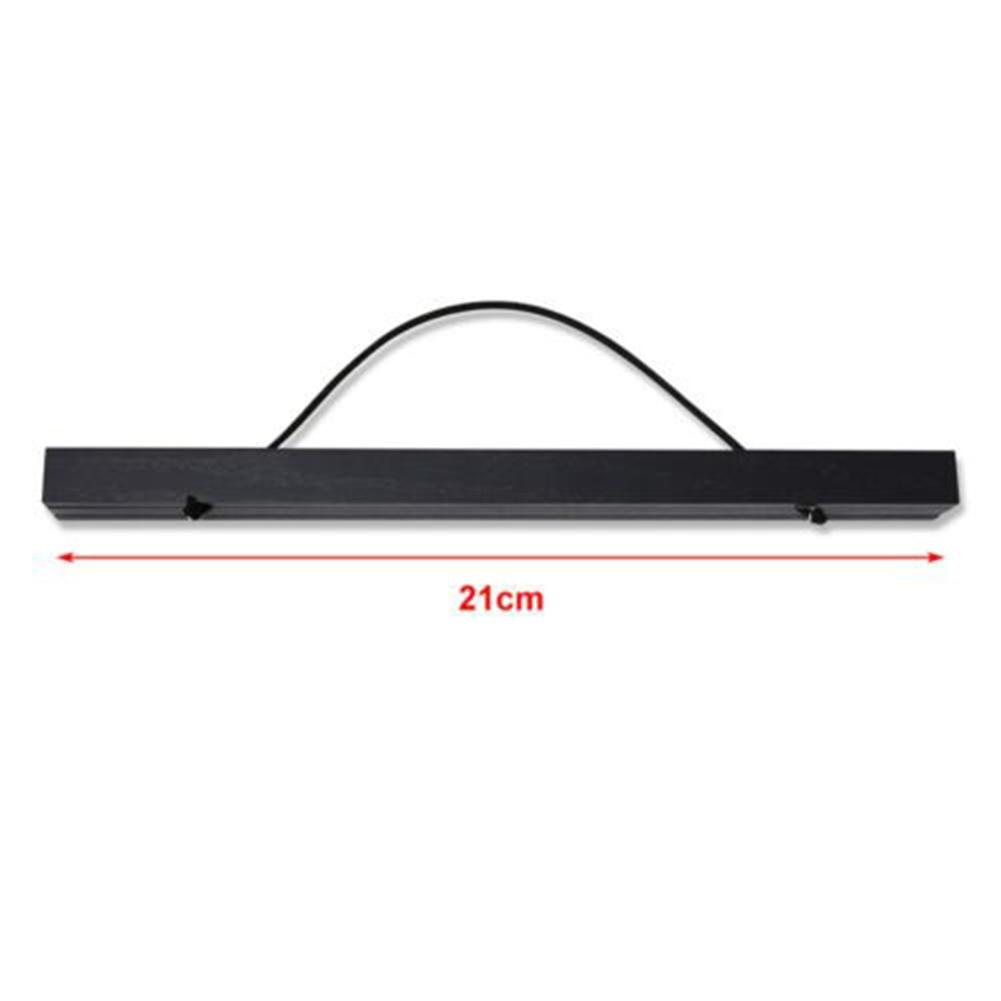 Black and White Magnetic Poster Hanger with Teak Wooden Scroll 21~51cm