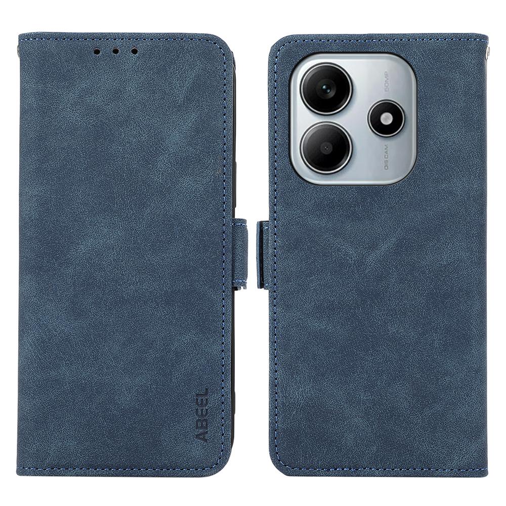 

ABEEL For Xiaomi Redmi Note 14 5G Case PU Leather Folio Stand View RFID Blocking Phone Cover Blue
