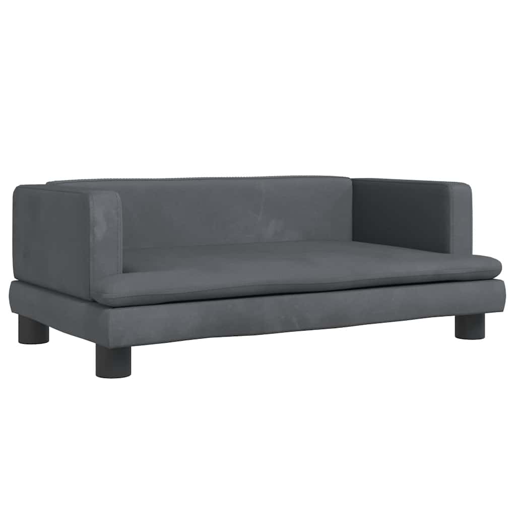 Dog Bed Dark Gray 80x45x30 cm Velvet