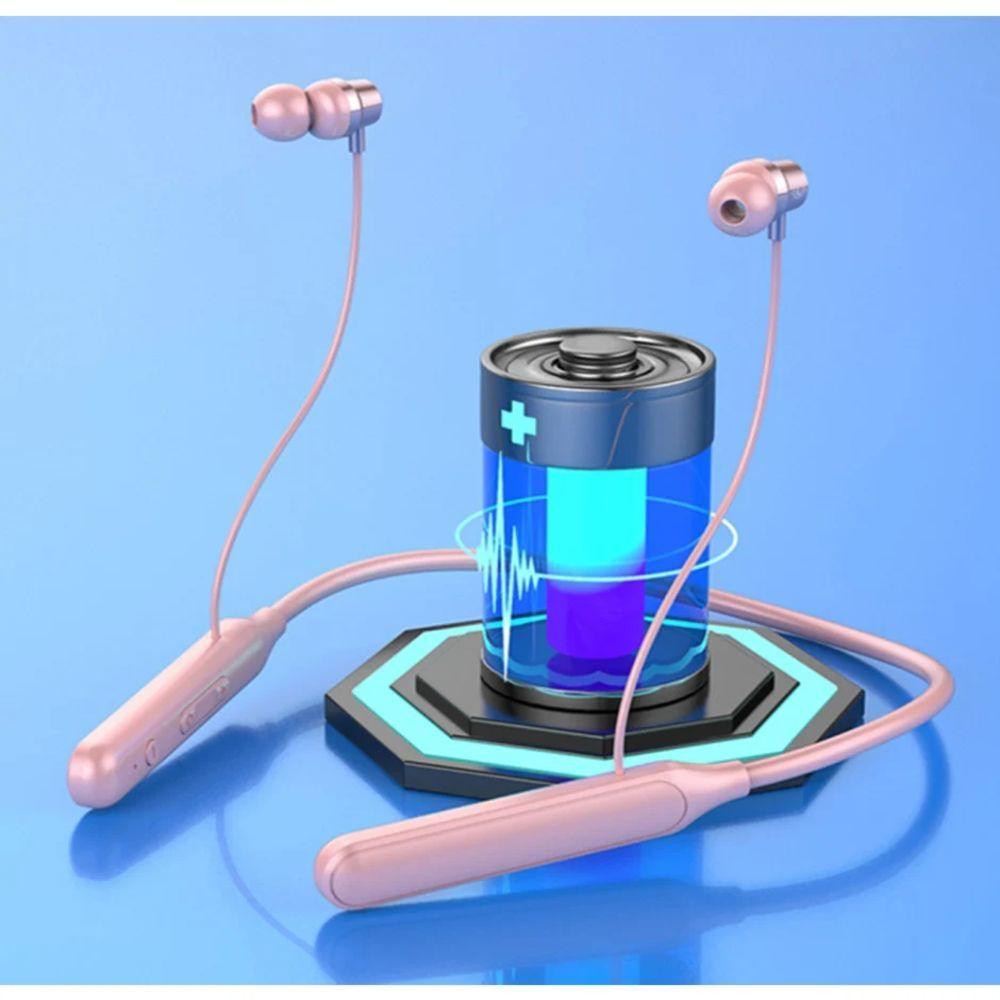 

Внутриканальные беспроводные Bluetooth-наушники, беспроводные спортивные наушники с креплением на шее, подвесные наушники для использования на открытом воздухе розовый
