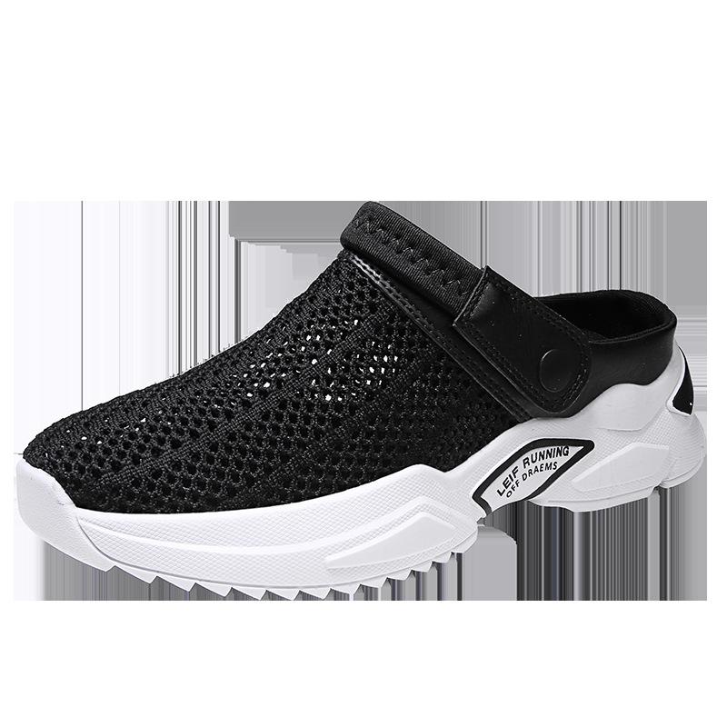 

Dongdong мужские пляжные нескользящие и износостойкие дышащие полые ультралегкие и супермягкие модные повседневные спортивные туфли 46 чёрный