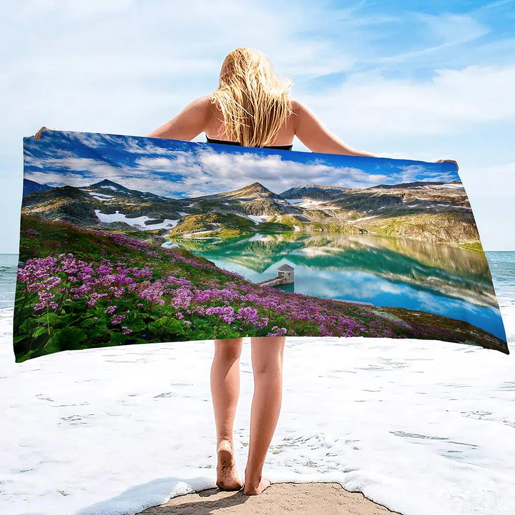 Seaworld Print Microfiber Towel for Beach Travel Bath Extra Large Blanket Towel Oversized Sand Proof Great for Swim Yoga Sports