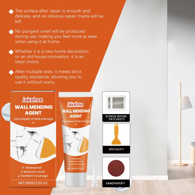 Easy Use Wall Repair Kit for White Walls Filling Cracks Holes Quick Drying Joint Filler Home Restoration