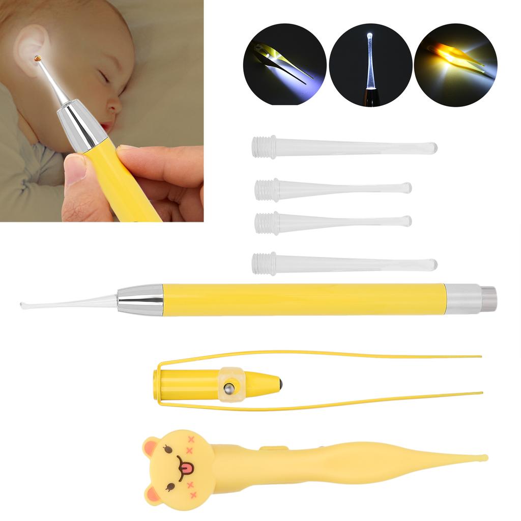 Luminous Ear Wax Removal Cleaning Kit Stainless Steel Nostril Ear Wax Tweezers Earwax Removal Set