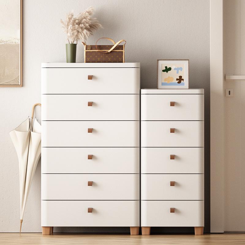 Multi-Layer Movable Storage Cabinet with Wood Lid & High-Value Design for Living Room