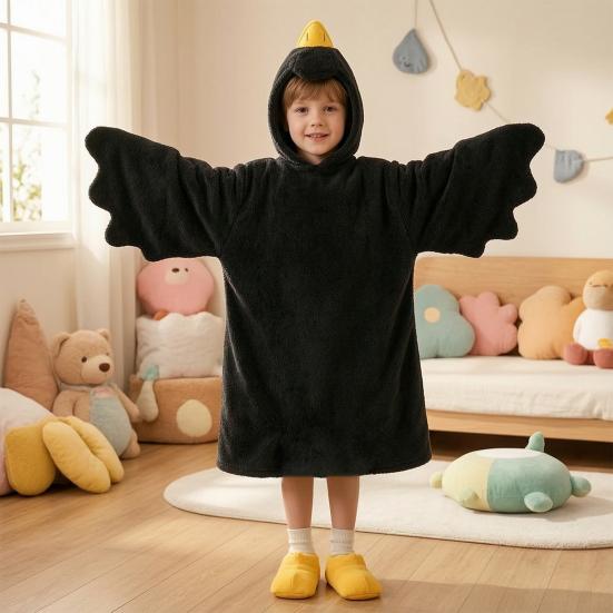 Lustiges Gänse-Enten-Kostüm für Kinder Erwachsene, Kapuzen-Tier-Einteiler Pyjama, Weiche Plüsch Tragbare Decke, Halloween Cosplay